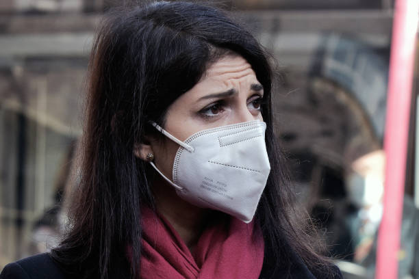 ROME, ITALY - NOVEMBER 27: The Mayor of Rome Virginia Raggi presents the first hybrid bus of the new Atac fleet at the Atac depot in Via Prenestina on November 27, 2020 in Rome, Italy. (Photo by Simona Granati - Corbis/Getty Images)